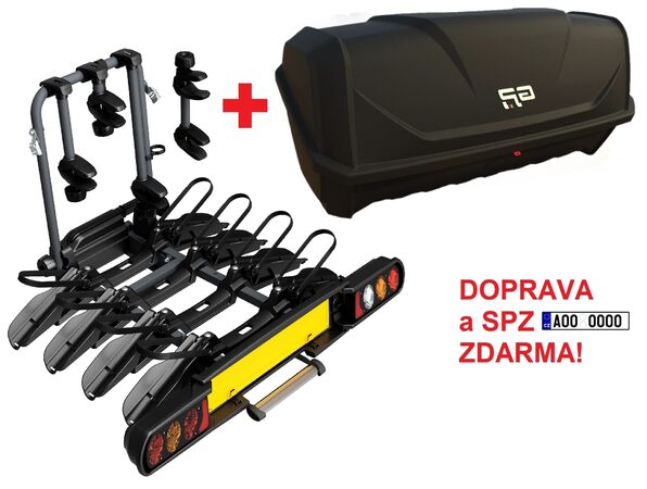 Nosič kol Peruzzo Pure Instinct 4 + BOX na tažné zařízení DOPRAVA A SPZ ZDARMA